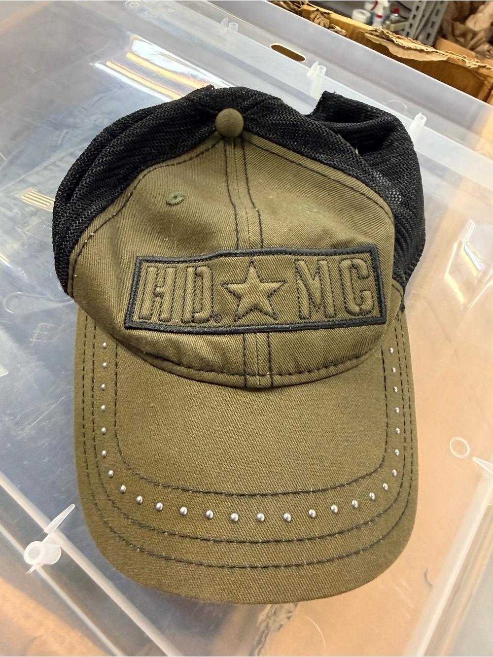 Olive Green Harley Davidson Mesh Baseball Cap